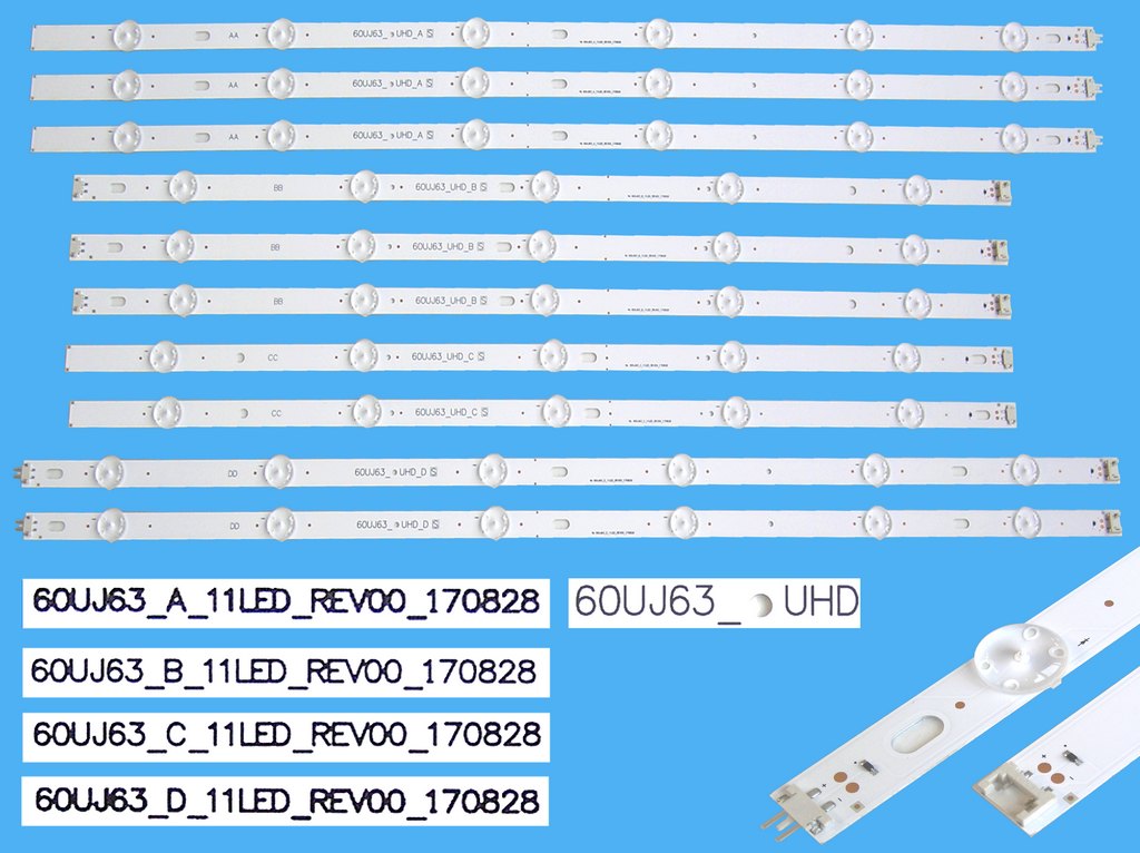 LED podsvit sada LG 60UJ63_UHD celkem 10 pásků / D