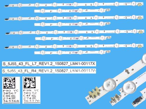 LED podsvit sada Samsung 8 pásků S-5J55-43  / LED Backlight 888mm  D-LED  / BN96-36336A + 