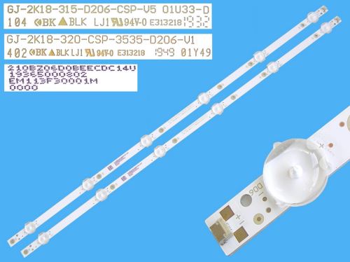 LED podsvit 615mm sada Philips celkem 2 pásky / LED Backlight - 6 D-LED  705TLB32 / GJ-2K1