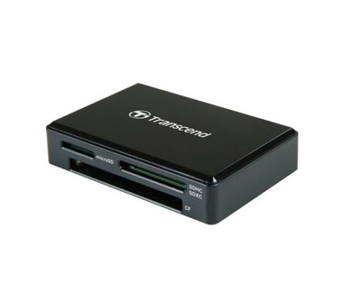 Transcend USB-C čtečka paměťových karet, černá - SDHC/SDXC (UHS-I), microSDHC/microSDXC (U