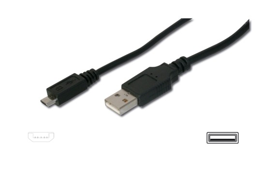 Digitus USB 2.0 kabel USB A samec na USB micro B s