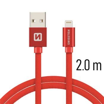 SWISSTEN DATA CABLE USB / LIGHTNING TEXTILE 2,0M RED