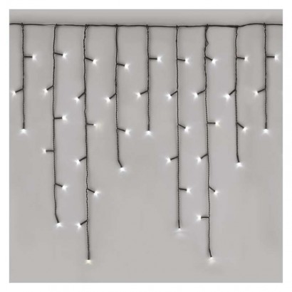 LED vánoční rampouchy, 10 m, venkovní i vnitřní, studená bílá, programy, 1550042010