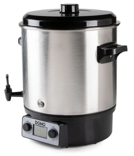 Zavařovací hrnec s LCD - 2 otvory - plast kohout - DOMO DO42328PC, Plně automatický, nerez