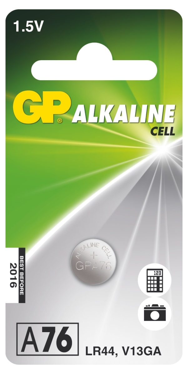 Alkalická knoflíková baterie GP A76F (LR44), 1041007611