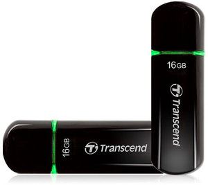 Transcend 16GB JetFlash 600, USB 2.0 flash disk, MLC, černo/zelený, LED indikace, vysokory