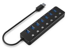Gembird USB hub 7-port USB 3.1 (Gen 1) hub s vypínači UHB-U3P7P-01