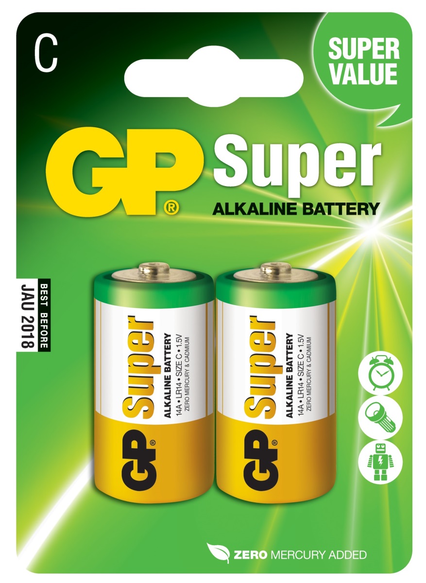 Alkalická baterie GP Super C (LR14), 1013312000