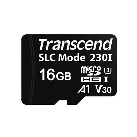 Transcend 16GB microSDHC230I UHS-I U3 V30 A1 (Class 10) 3D TLC (SLC mode) průmyslová paměť