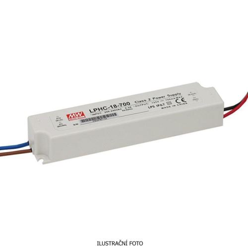 MEANWELL ZDROJ PRO LED LPHC-18-350 17W VSTUP 180-264V AC, 254-370V DC VÝSTUP 350MA 6-48V 9