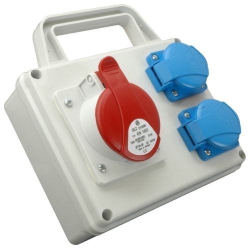 DK ROZVODNICE ZÁS. MINI PRAKTIK-IP54 1X1653 2X230V S DRŽÁKEM ROSP 1631 D