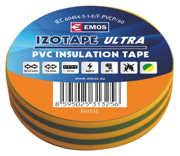 Izolační páska PVC 15mm / 10m zelenožlutá, 2001151050