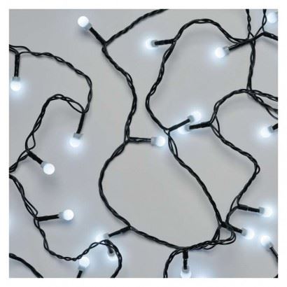 LED vánoční cherry řetěz – kuličky, 8 m, venkovní i vnitřní, studená bílá, časovač D5AC02