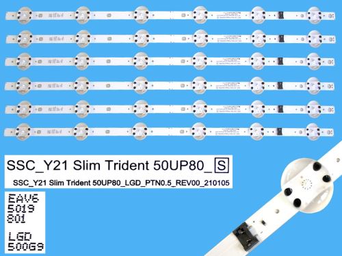 LED podsvit 544mm sada LG celkem 6 pásků / DLED Backlight  SSC_Y21_Slim Trident 50UP80_LGD