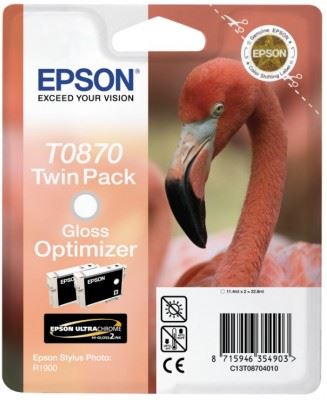 EPSON cartridge T0870 gloss optimizer twinpack (plameňák)