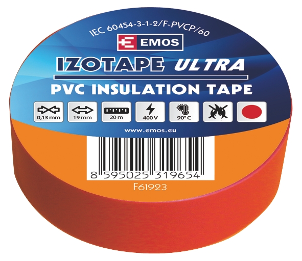 Izolační páska PVC 19mm / 20m červená, 2001192030