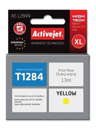 ActiveJet inkoust Epson T1284 Yellow S22/SX125/SX425    new     AE-1284