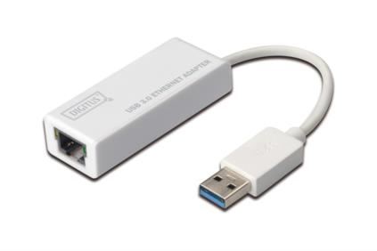 Digitus USB 3.0 adaptér na Gigabit Ethernet , 1x RJ45, USB-A, 10/100/1000Mbps, USB 3.0 XP,