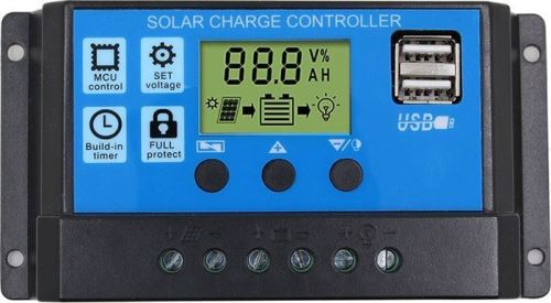 Solární regulátor PWM SY3024H 12-24V/30A+USB pro Pb baterie