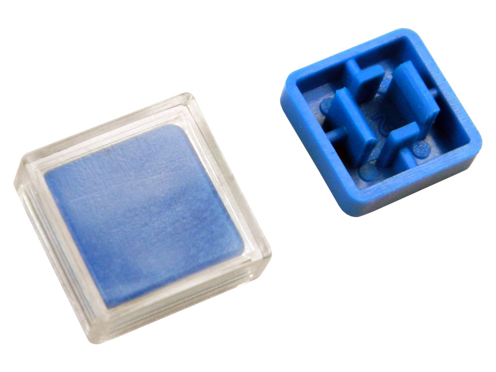 Hmatník čtvercový modrý pro mikrospínač B3F-4055,