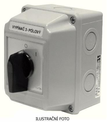 AMPERE SPÍNAČ VAČKOVÝ LK16R/4.831 OB2 3F 0-Y-D 16A V KRYTU S120205
