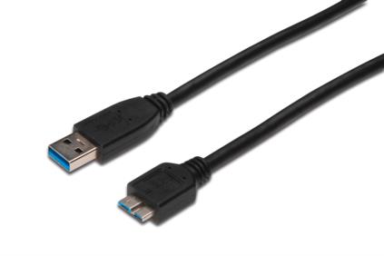 Digitus USB 3.0 kabel, USB A - Micro USB B, M / M,