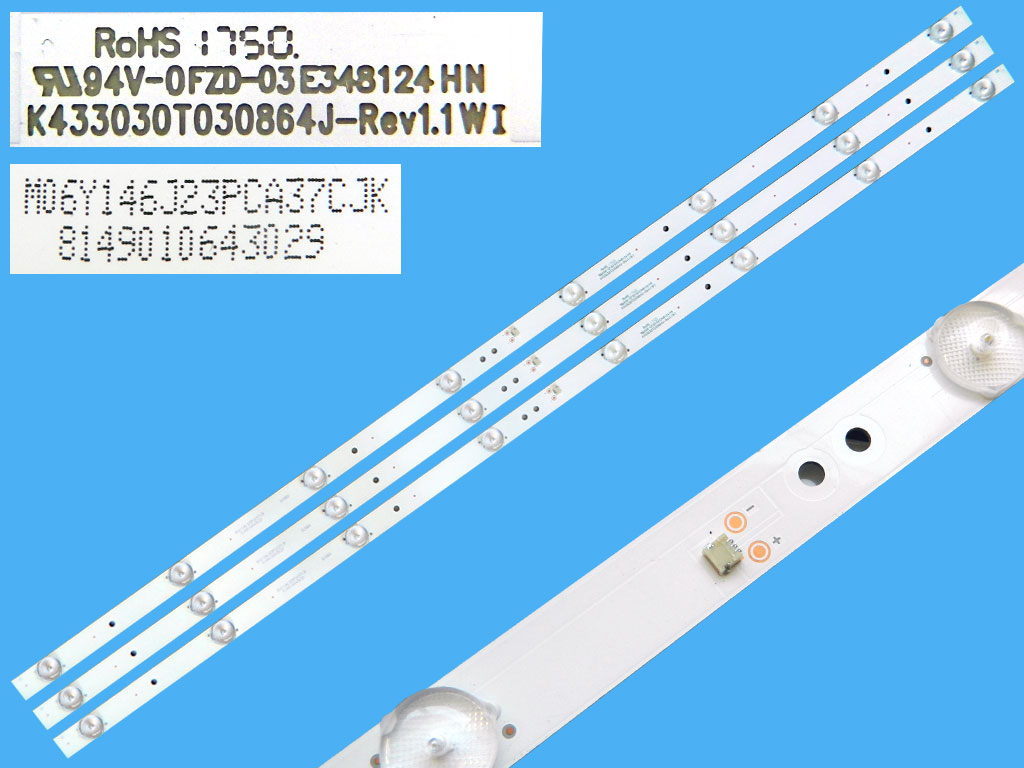 LED podsvit 820mm sada TV43" - celkem 3 pásky / 8D