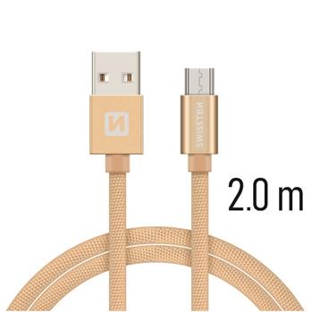 SWISSTEN DATA CABLE USB / MICRO USB TEXTILE 2,0M G