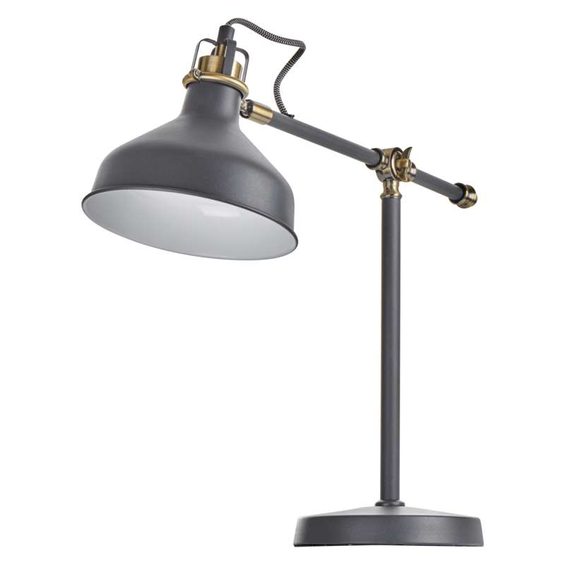 Stolní lampa HARRY na žárovku E27, tmavě šedá, 1538171000
