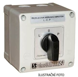 AMPERE SPÍNAČ VAČKOVÝ LK25R/3.8368 OB2 3F L-0-P 25A V KRYTU S220207