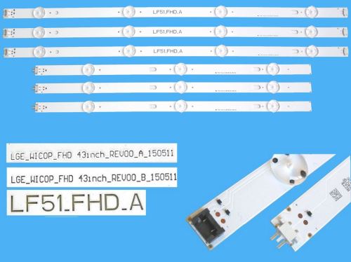 LED podsvit sada LG 43LF51FHD celkem 6 pásků / DLED TOTAL ARRAY  LG43NBH