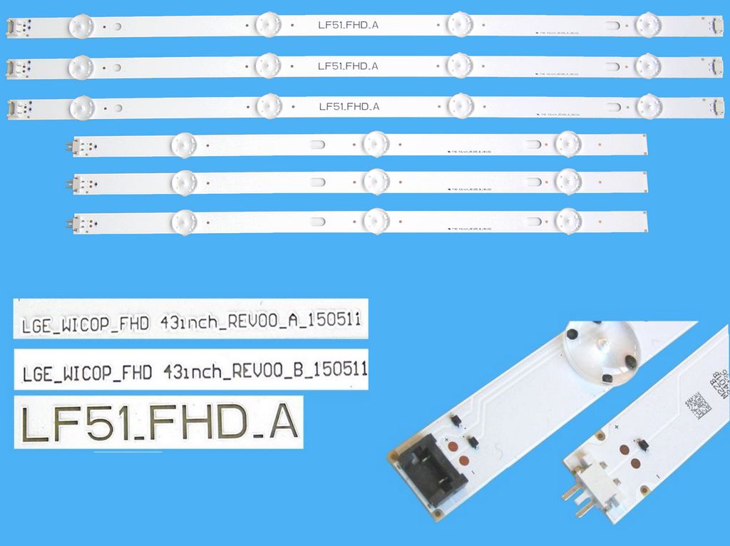 LED podsvit sada LG 43LF51FHD celkem 6 pásků / DLE