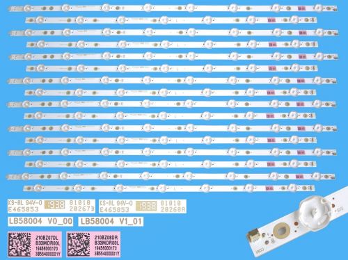 LED podsvit sada Philips celkem 16 pásků LB58004 V0_00 + LB58004 V1_01 / LED Backlight Ass