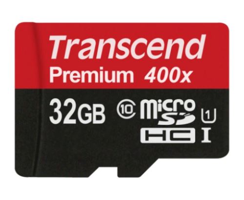 Transcend 32GB microSDHC UHS-I 400x Premium (Class 10) paměťová karta (bez adaptéru)