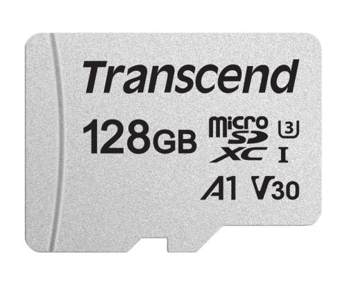 Transcend 128GB microSDXC 300S UHS-I U3 V30 A1 3D TLC (Class 10) paměťová karta (bez adapt