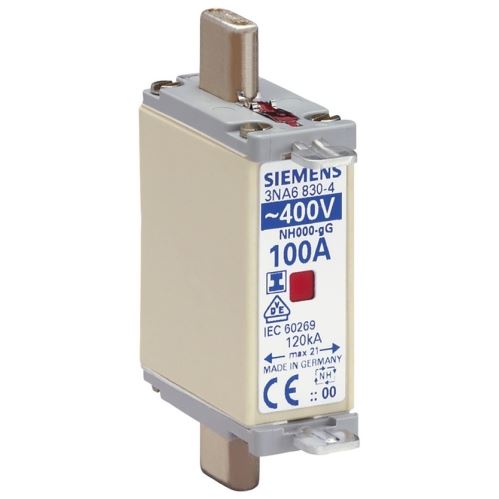 SIE 3NA6830-4 POJISTKA NOŽOVÁ GLGG 100A 400V VEL.000