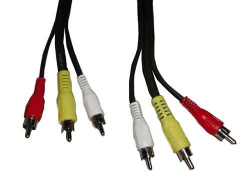 Kabel, RCA vidlice x3,z obou stran, 2m, Povrch: niklovaný