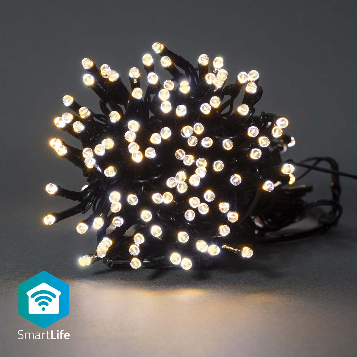 Vánoční Osvětlení SmartLife Řetěz Wi-Fi Teplá Bílá 200 LED's 20.0 m Android™ / IOS Nedis WIFILX01W200