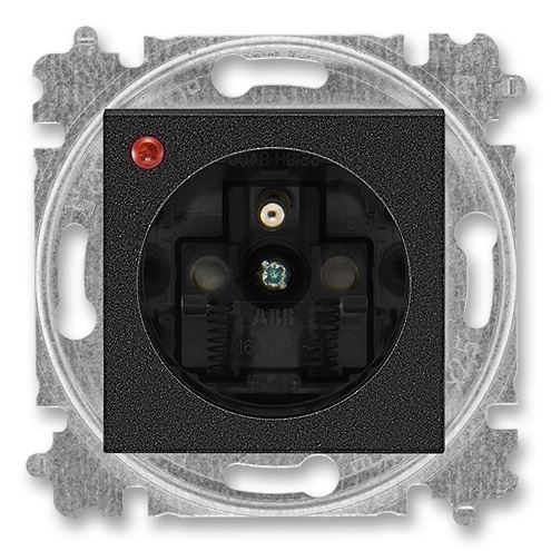 ABB LEVIT M 5599H-A02357 63 ZÁSUVKA JEDNONÁSOBNÁ S OCHRANOU PŘED PŘEPĚTÍM ONYX/KOUŘOVÁ ČER