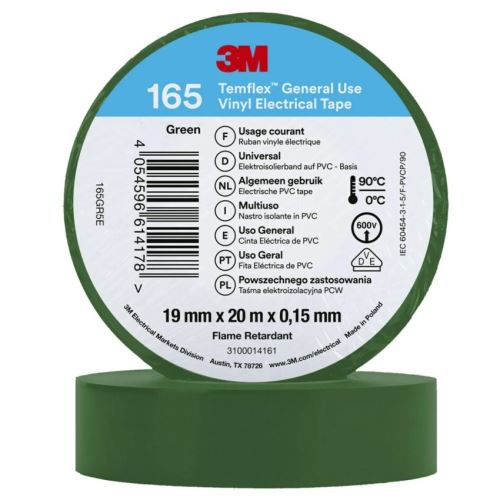 3M PÁSKA TEMFLEX 165 19MMX20M ZELENÁ