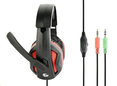 Gembird Herní sluchátka s mikrofonem GHS-03 Gaming, černo-červená