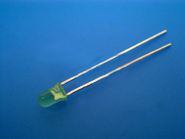 LED dioda zelená 3mm, kulatá, L-934GD, 8-32mcd/20m