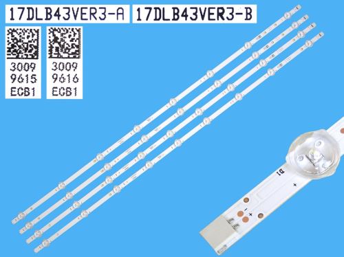 LED podsvit sada Vestel 17DLB43VER3  celkem 4 pásky 820mm / D-LED BAR. 23527036 VESTEL 17D