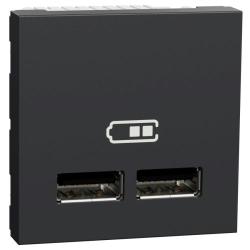 SCHN UNICA N USB KONEKTOR DVOJITÝ NABÍJECÍ A+A 2.1A 2M ANTRACIT NU341854