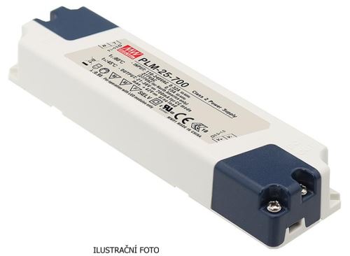 MEANWELL ZDROJ PRO LED PLM-25-500 25W VSTUP 110-295V AC, 156-417V DC VÝSTUP 500MA 30-50V 9