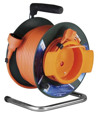 Prodlužovací kabel na bubnu 50 m / 1 zásuvka / červený / PVC / 230 V / 1,5 mm2 P19150