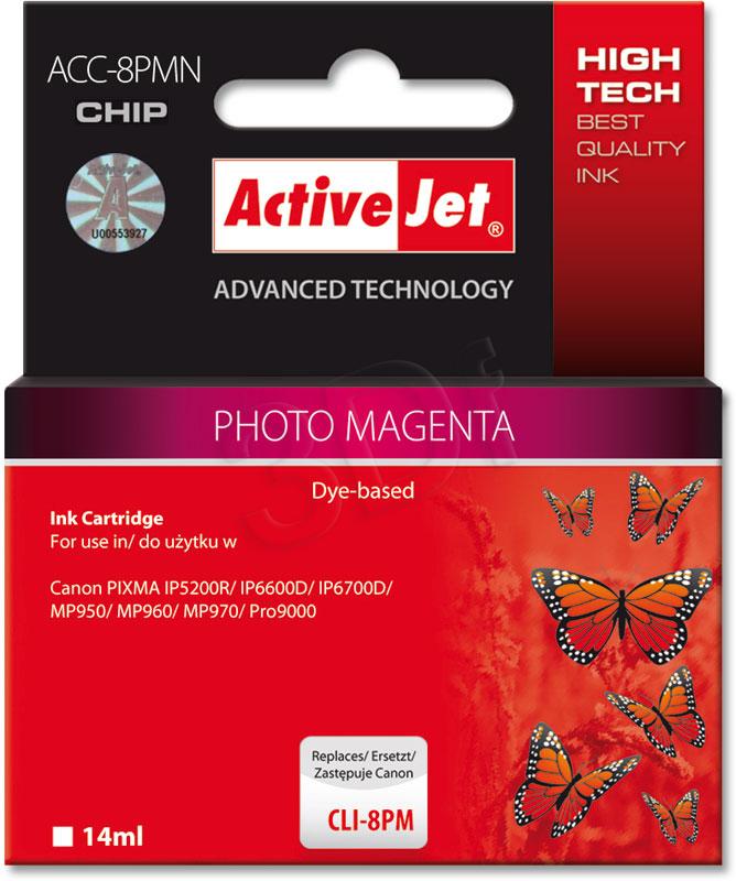 ActiveJet Ink cartridge Canon CLI-8 Photo Mgenta WITH CHIP ACC-8PM