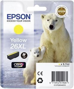 EPSON cartridge T2634 yellow (lední medvěd) XL, C13T26344010