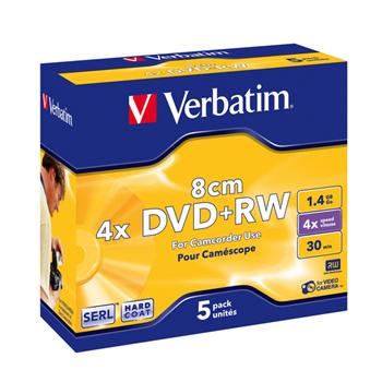 VERBATIM DVD+RW SERL 1,46GB 8cm, 4x, jewel case 5 ks