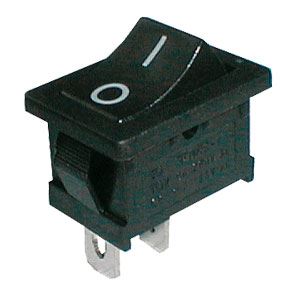 Přepínač kolébkový     2pol./2pin  ON-OFF 250V/6A černý 0-I